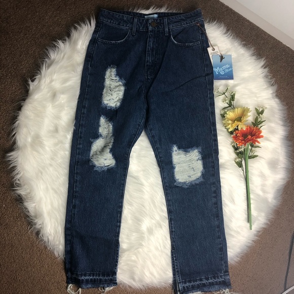 NWT Mumu Brooklyn Sapphire Straight Leg Jeans 27 - Picture 3 of 8